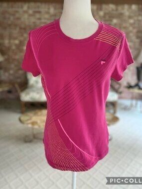 Fila Sport Top Pink Short Sleeve Tee Shirt S Gym Workout Exercise Casual